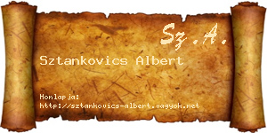 Sztankovics Albert névjegykártya